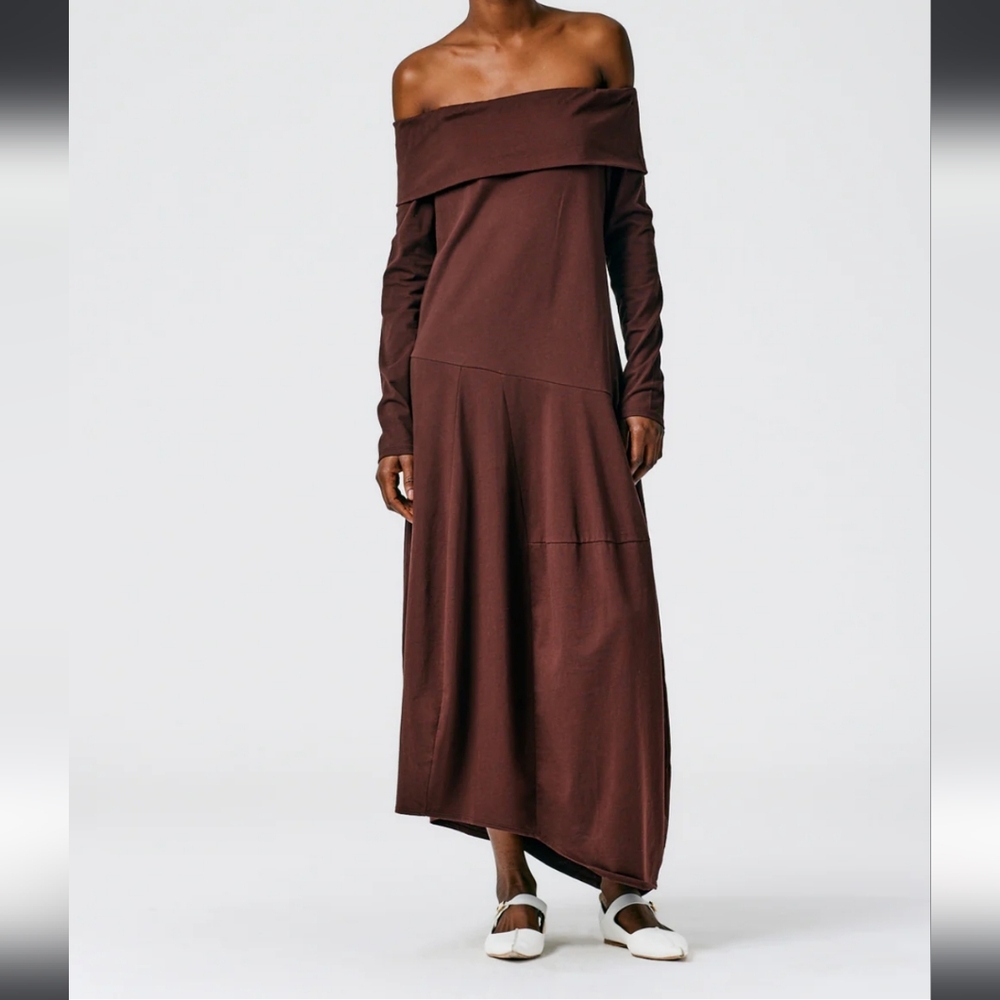 Tibi Off The Shoulder T-Shirt Dress Black size 8
